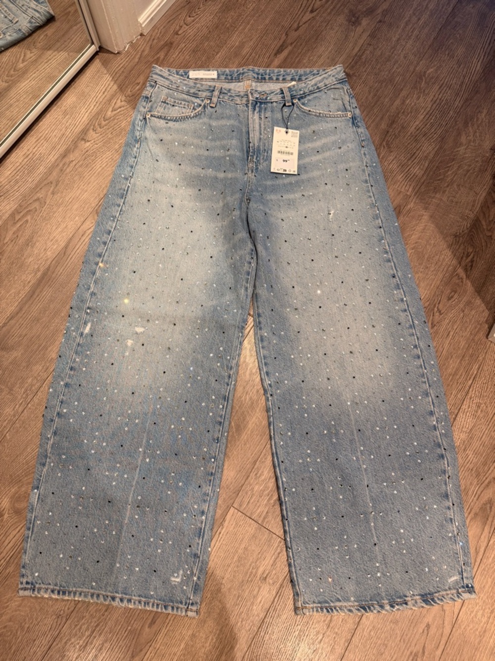 ZARA Wide-Leg Rhinestone Jeans - SOLD OUT